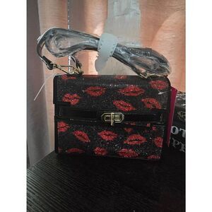 Betsey Johnson Glam Ma'am Crystal Lips Purse